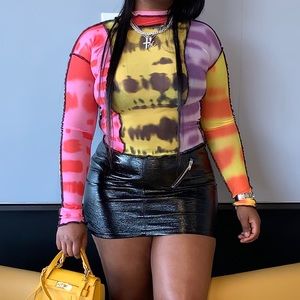 A.L Luxe Couture Murakami Mesh Top